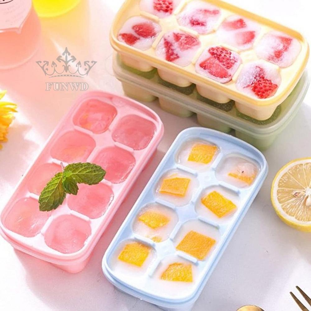 Set 8 Viên Đá Viên 14.2 * 7.2 * 3.5cm Có Thể Tái Sử Dụng Kèm Nắp Đậy