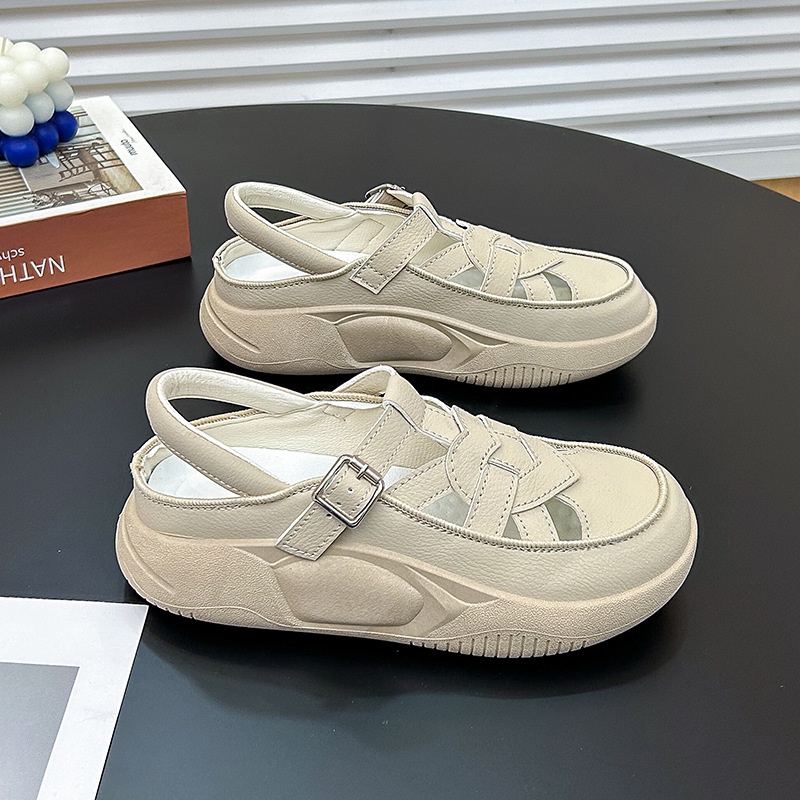 Sandal Đi Biển Đế Dày Thiết Kế Mới Đơn Giản Thời Trang Mùa Hè Theo Phong Cách retro-AA0620