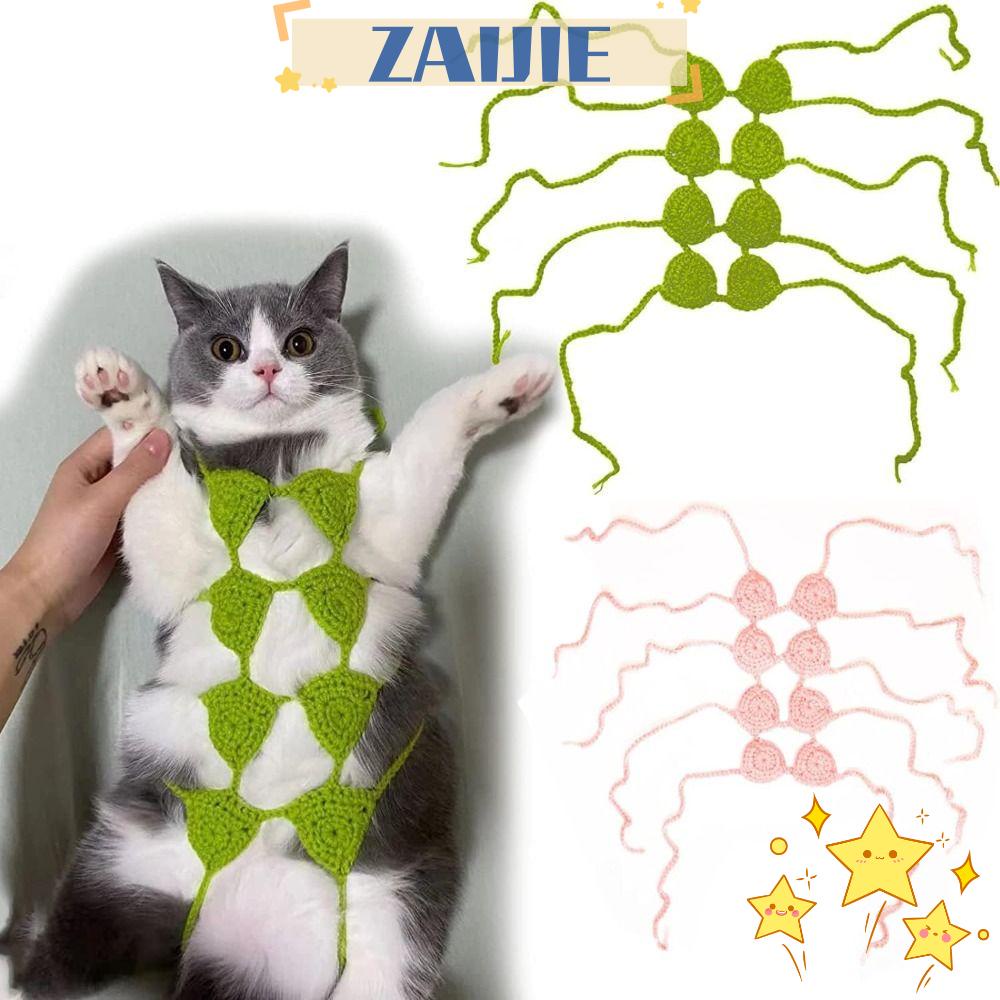 ZAIJIE24 Zaijie Bộ Bikini 24 Màu Xanh Lá Cây Thoải Mái Dành Cho Mèo Cưng