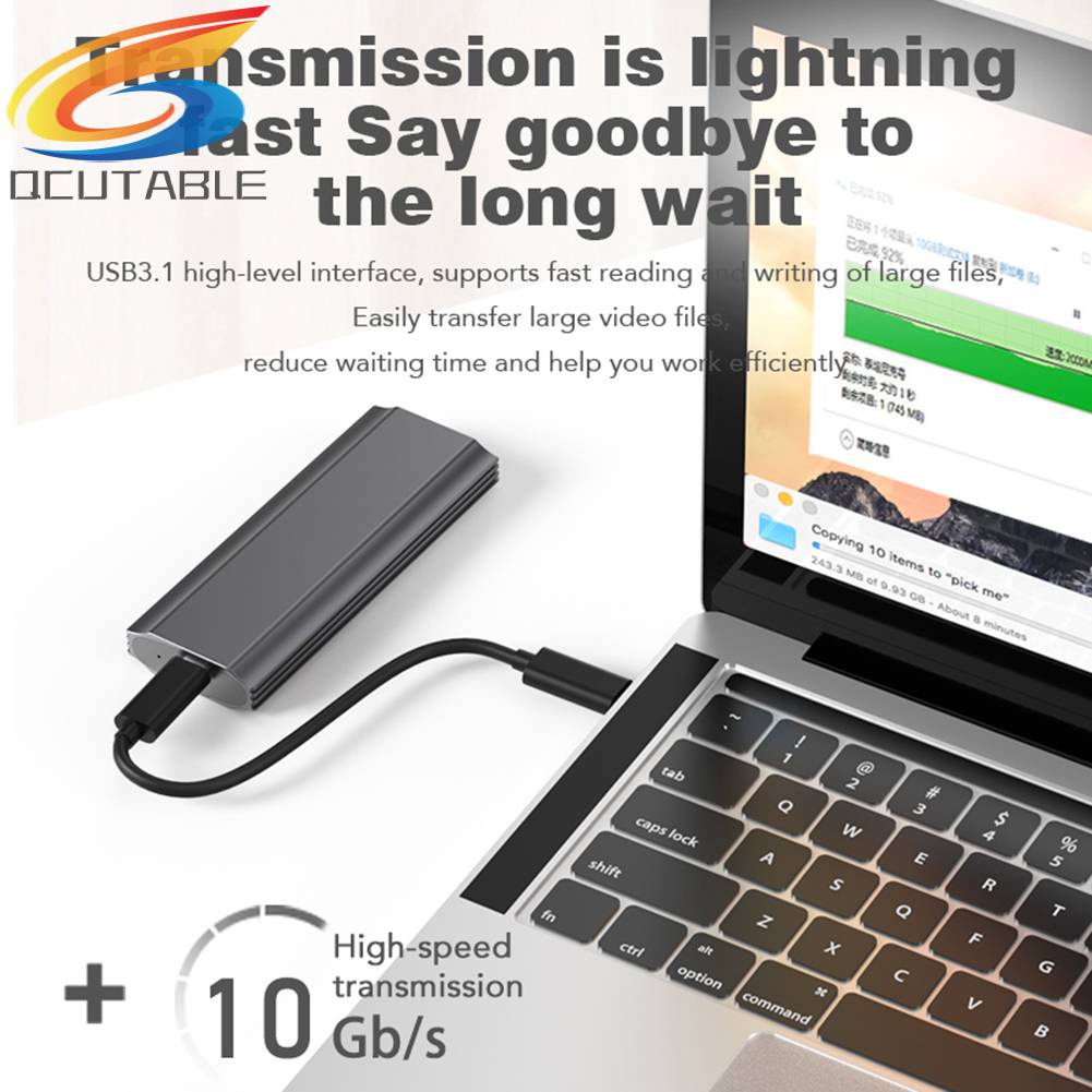 Hộp Đựng Ổ Cứng M.2 HDD USB3.1 Gen2 10Gbps NVMe / NGFF Cho 2230 2242 2260 2280 SSD