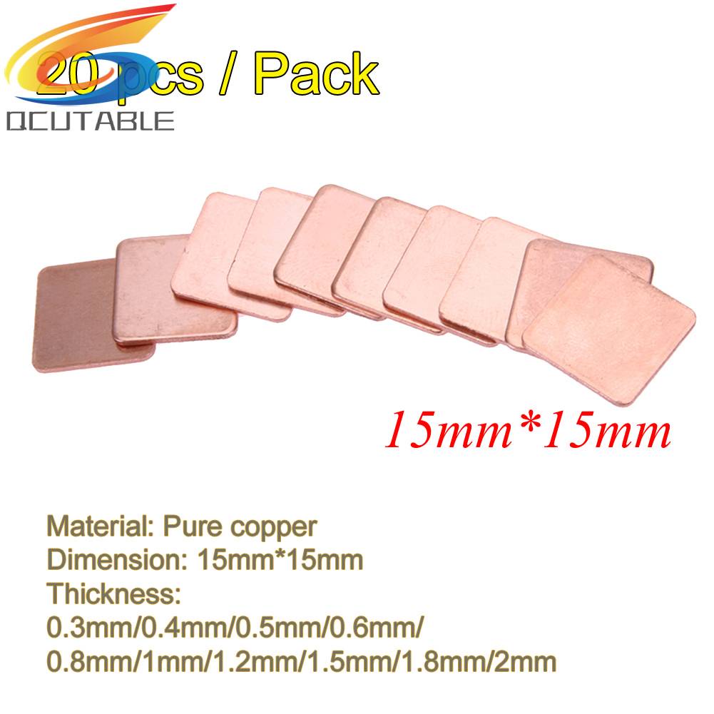 Set 20 Miếng Đệm Tản Nhiệt 15mmx15mm 0.3mm Sang 2mm Cho Laptop