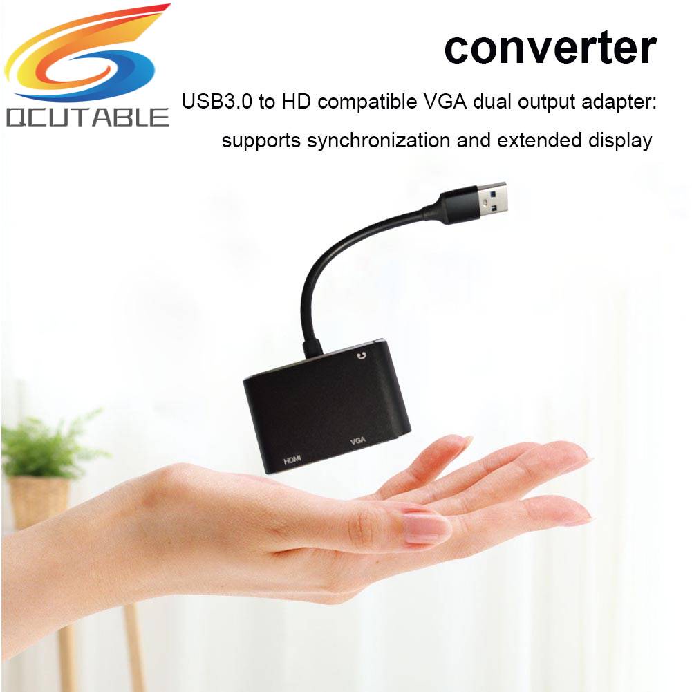 Bộ Chia Cổng Âm Thanh 3.5 USB C VGA Cho PC Laptop TV