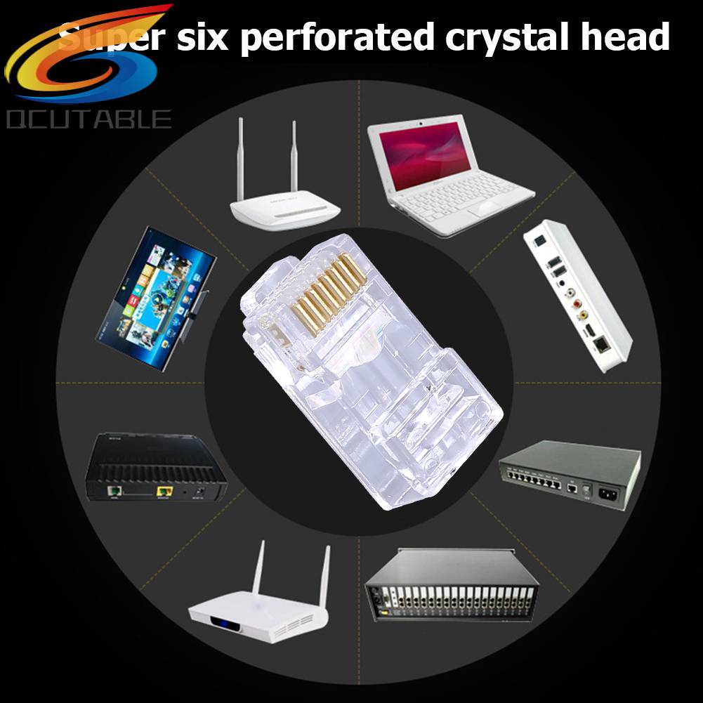 Set 100 Đầu Nối Mạng 8P8C UTP RJ45 Cat6