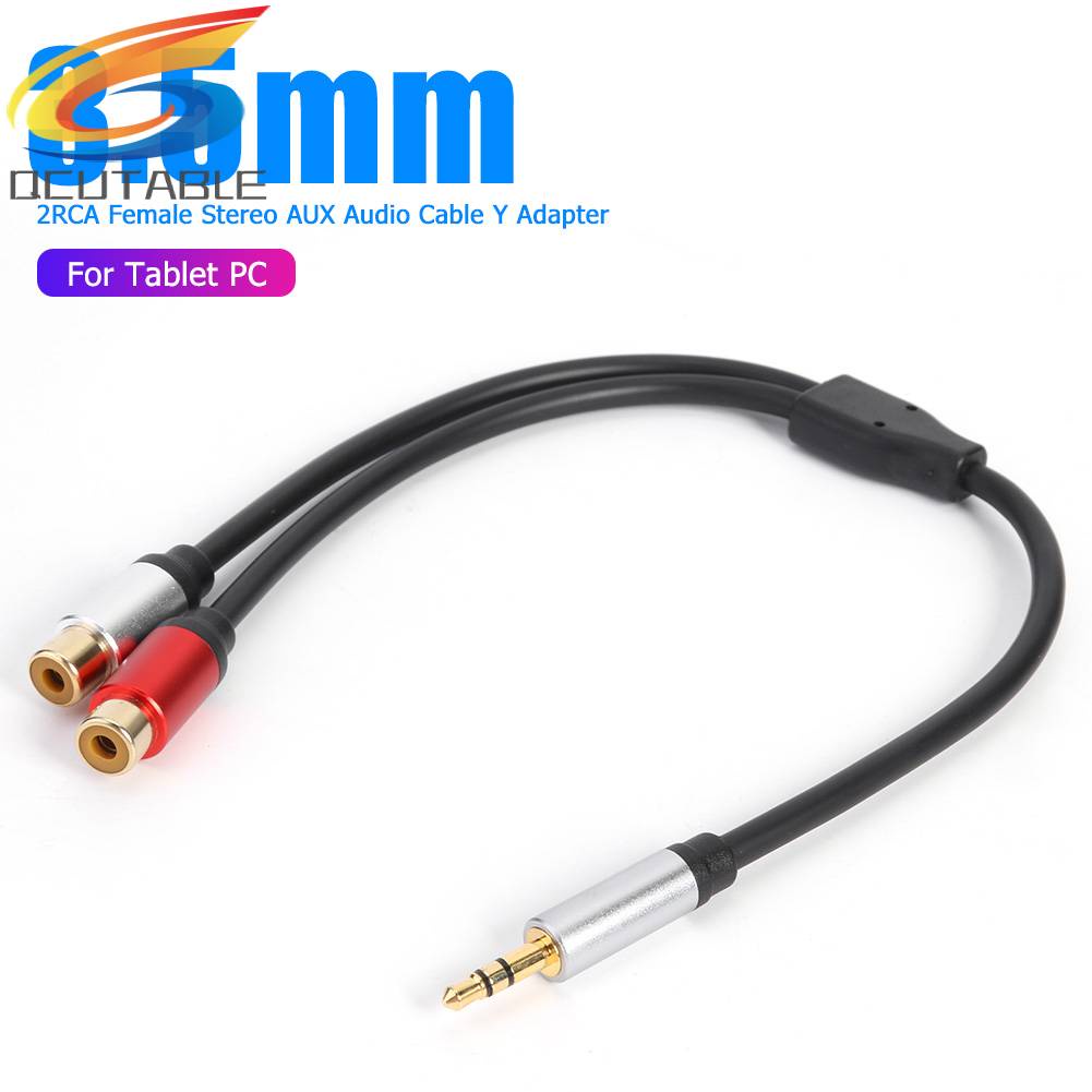 Cáp ChuyểN ĐổI Âm Thanh Chữ Y 3.5mm ĐầU CắM Sang Lỗ CắM 2RCA Cho MáY TíNh BảNg