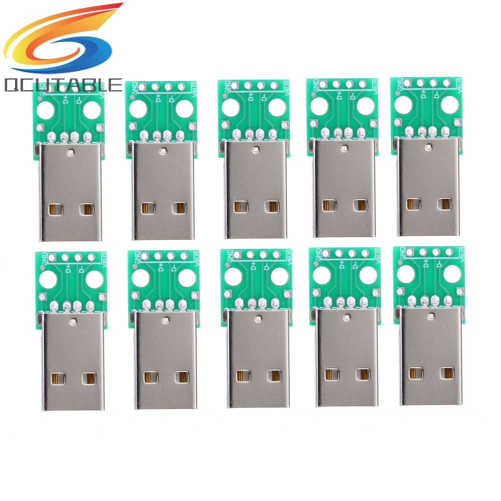 Set 10 Mô Đun Cấp Nguồn USB Loại A Đầu Đực Sang DIP 2.54mm PCB