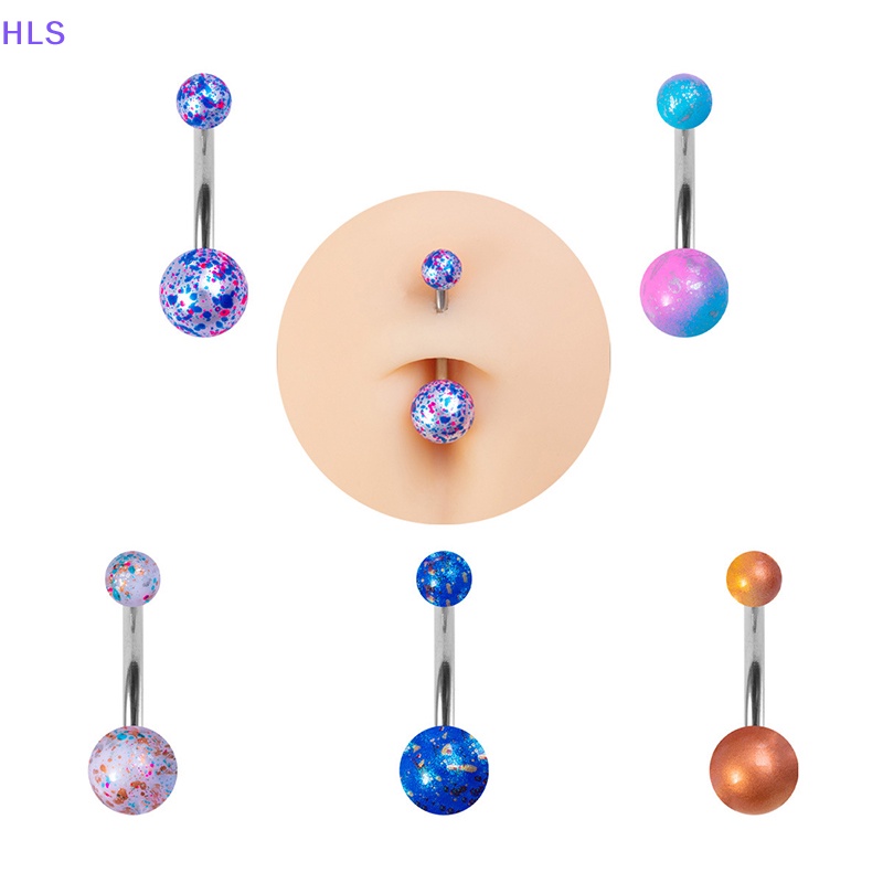 Set 5 Khuyên Rốn Bằng Thép Không Gỉ Thời Trang Cá Tính