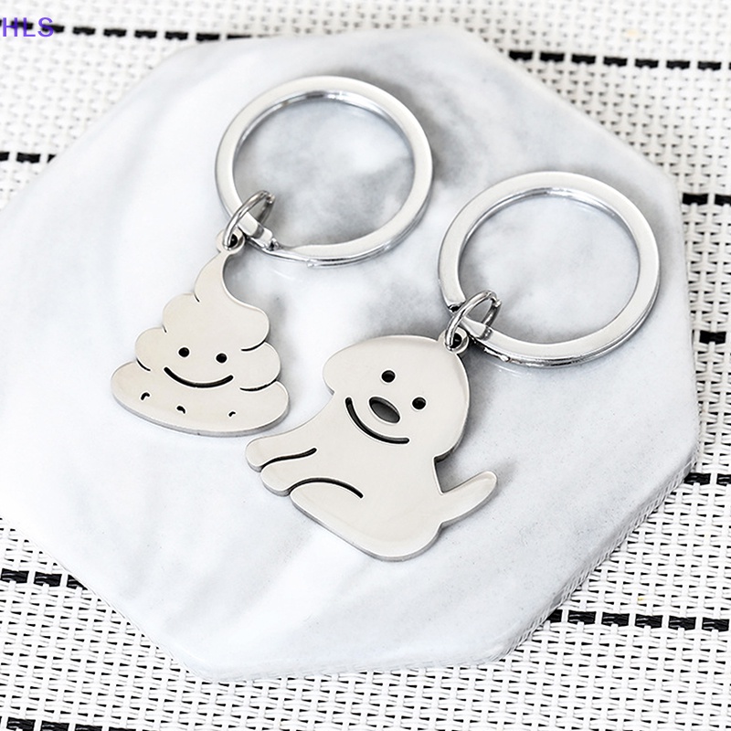 Móc Khóa Hình Chú Chó Bằng Thép Không Gỉ Màu Bạc Đơn Giản Thời Trang Cho Nữ