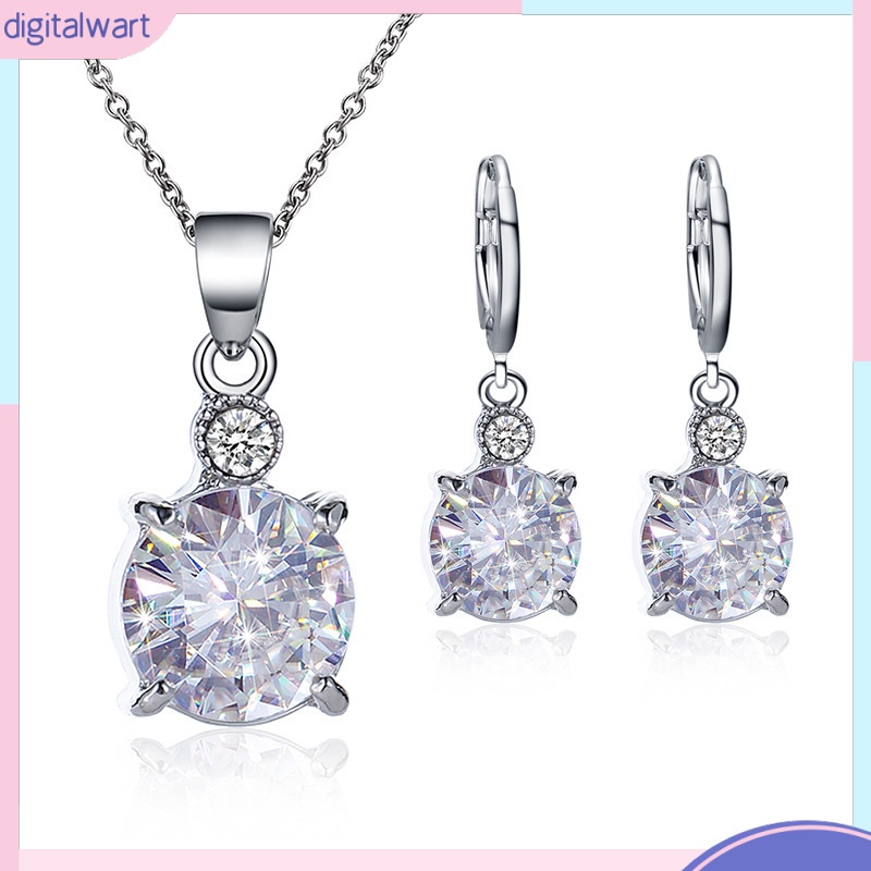 Bộ Vòng cổ + Bông Tai Bằng Hợp Kim Đính Pha Lê