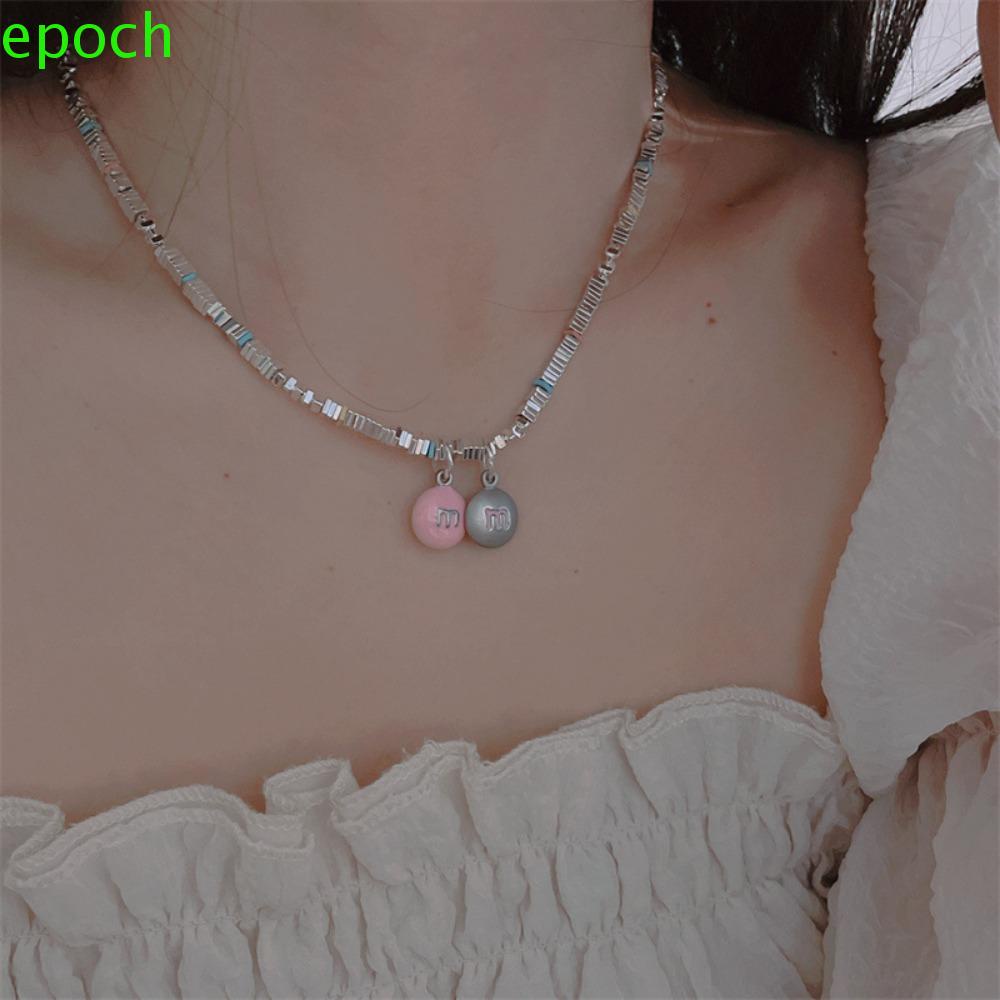 Vòng Tay Chuỗi Hạt Bằng Thép Titan Nhiều Màu Hình Chữ M Phong Cách Hàn Quốc