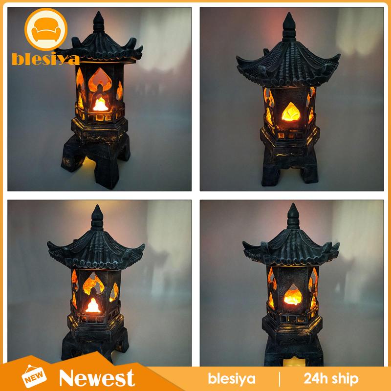 [Blesiya] Bức Tượng Đèn Lồng Năng Lượng Mặt Trời Polyresin Cho Lối Đi Nông Trại