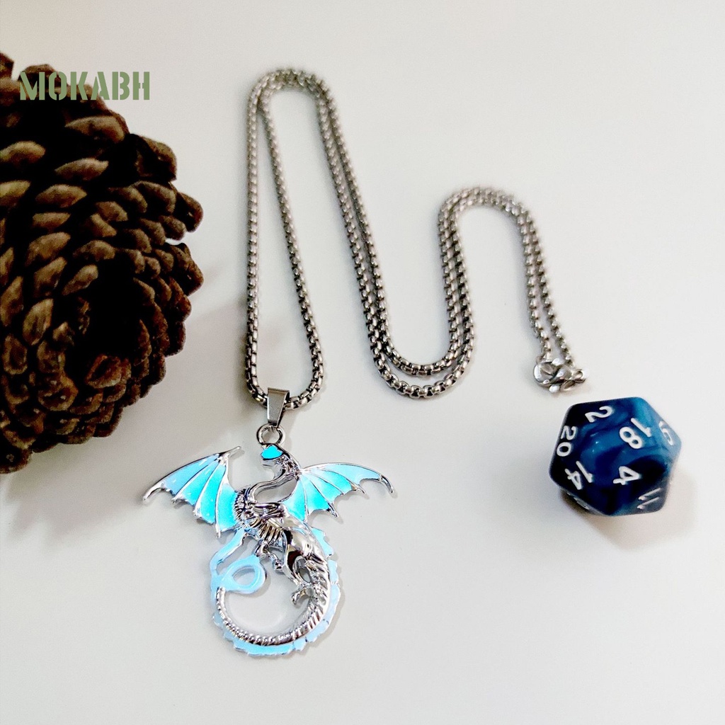 Vòng cổ Mặt Hình Rồng Bay Phát Quang Phong Cách Hip Hop Cổ Điển Cho Cặp Đôi