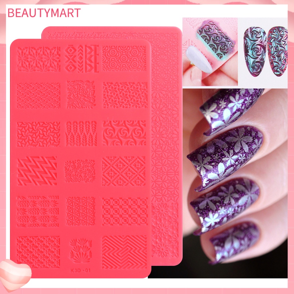 Khuôn Silicone Dập Nổi Họa Tiết 3D Trang Trí Móng Nghệ Thuật Cho Nữ