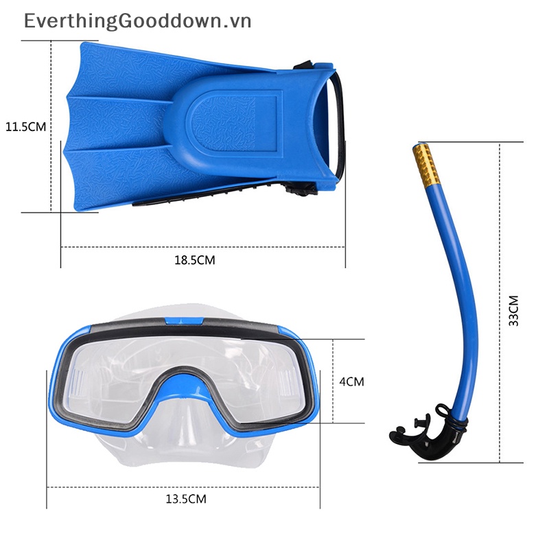 Everthinggood Bộ Mặt Nạ Lặn Kèm Ống Thở Chống Sương Mù Dành Cho Trẻ Em