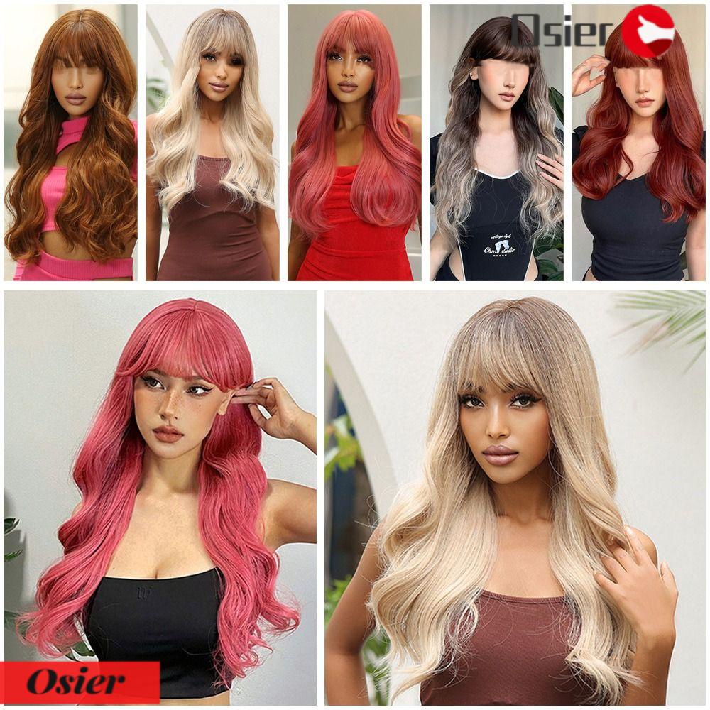 OSIER1 Bộ Tóc Giả Dài Uốn Gợn Sóng Chịu Nhiệt Thời Trang