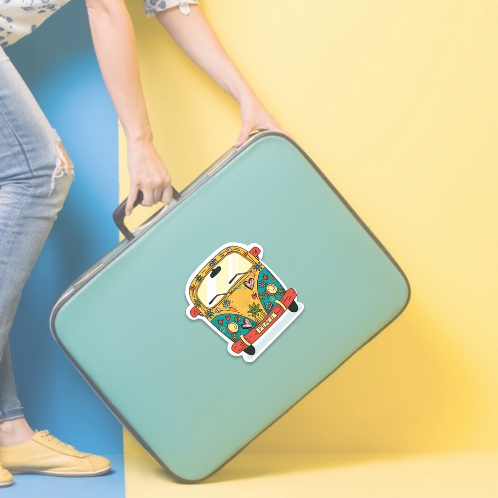 Set 50 Miếng Dán PVC Chống Nước Họa Tiết Hoạt Hình Graffiti Trang Trí Ván Trượt / Guitar / Hành Lý