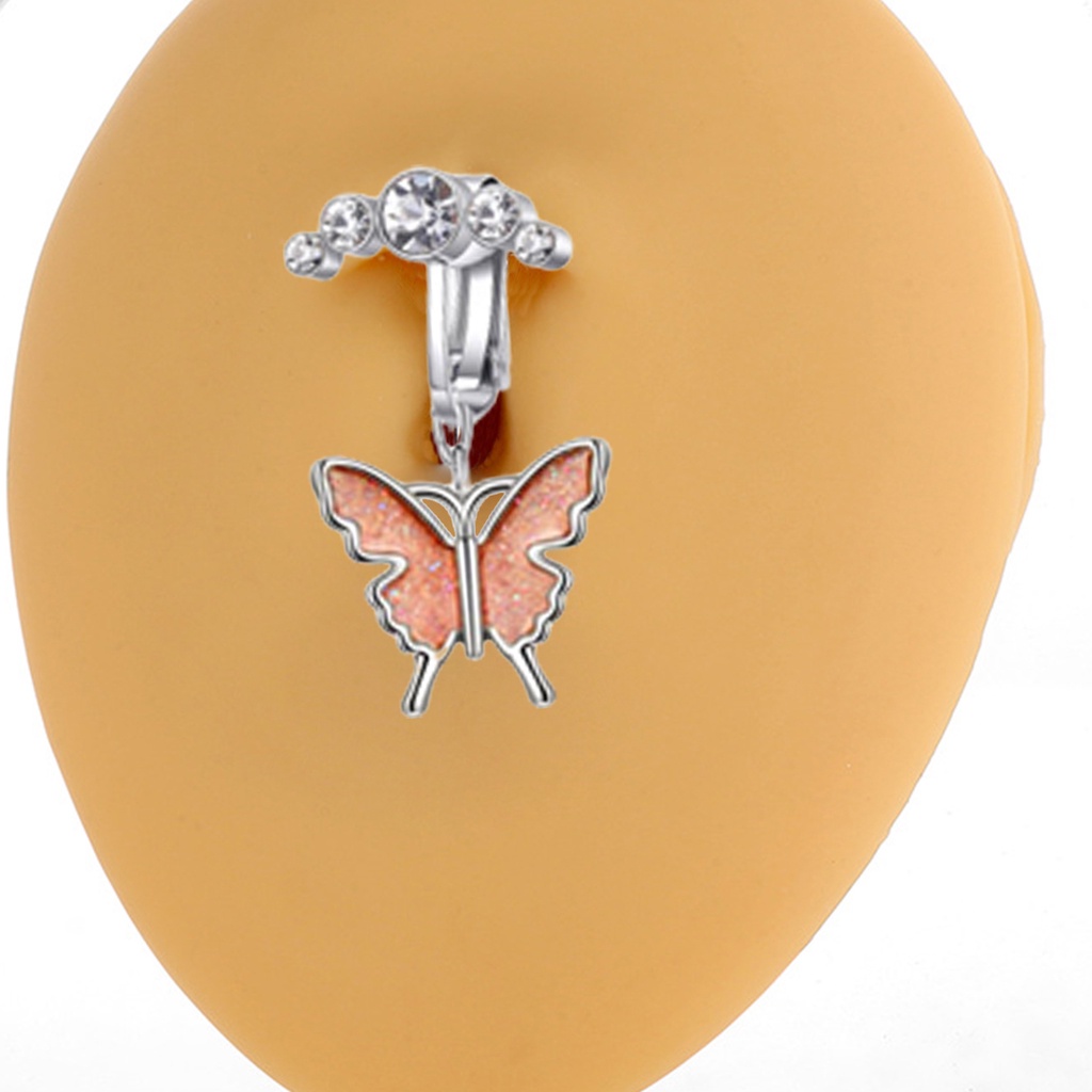 1 Khuyên Rốn Đính Đá Hình Bướm Phong Cách Hàn Quốc