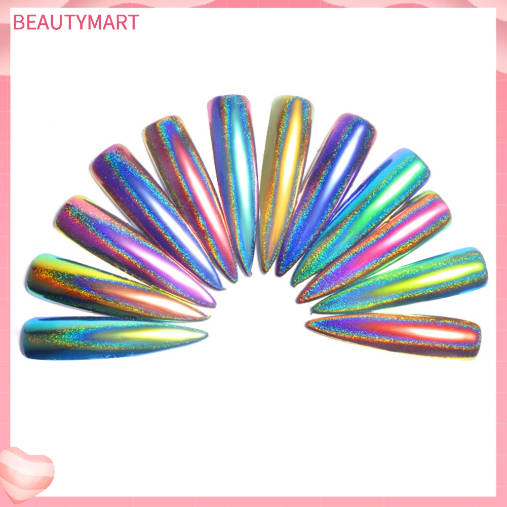 Bột Tráng Gương 0.2g 12 Màu Lấp Lánh Trang Trí Móng Nghệ Thuật