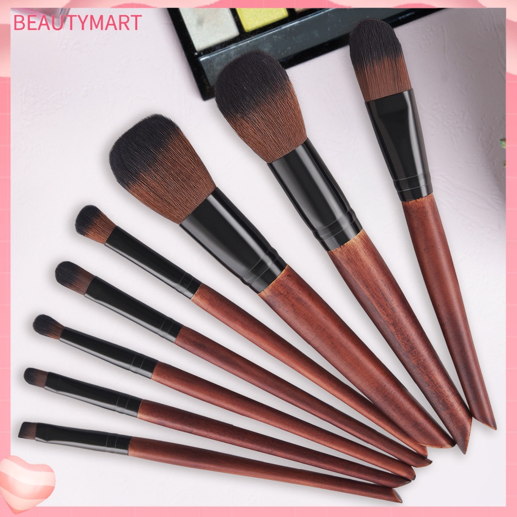Bộ 8 Cọ Trang Điểm Lông Mềm Cán Gỗ Gụ Đa Năng Chuyên Nghiệp