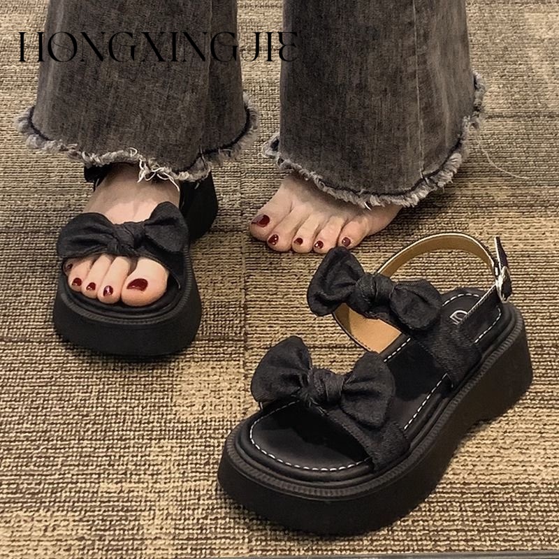 HONGXINGJIE dép sandal nữ dép đế cao Xu hướng thời trang năm 2023NEW 062133