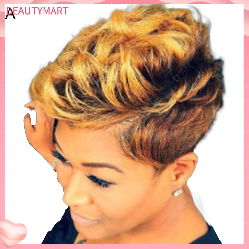 Bộ Tóc Giả Ngắn Xoăn Bằng Sợi Chịu Nhiệt Độ Cao Thời Trang Cho Nữ