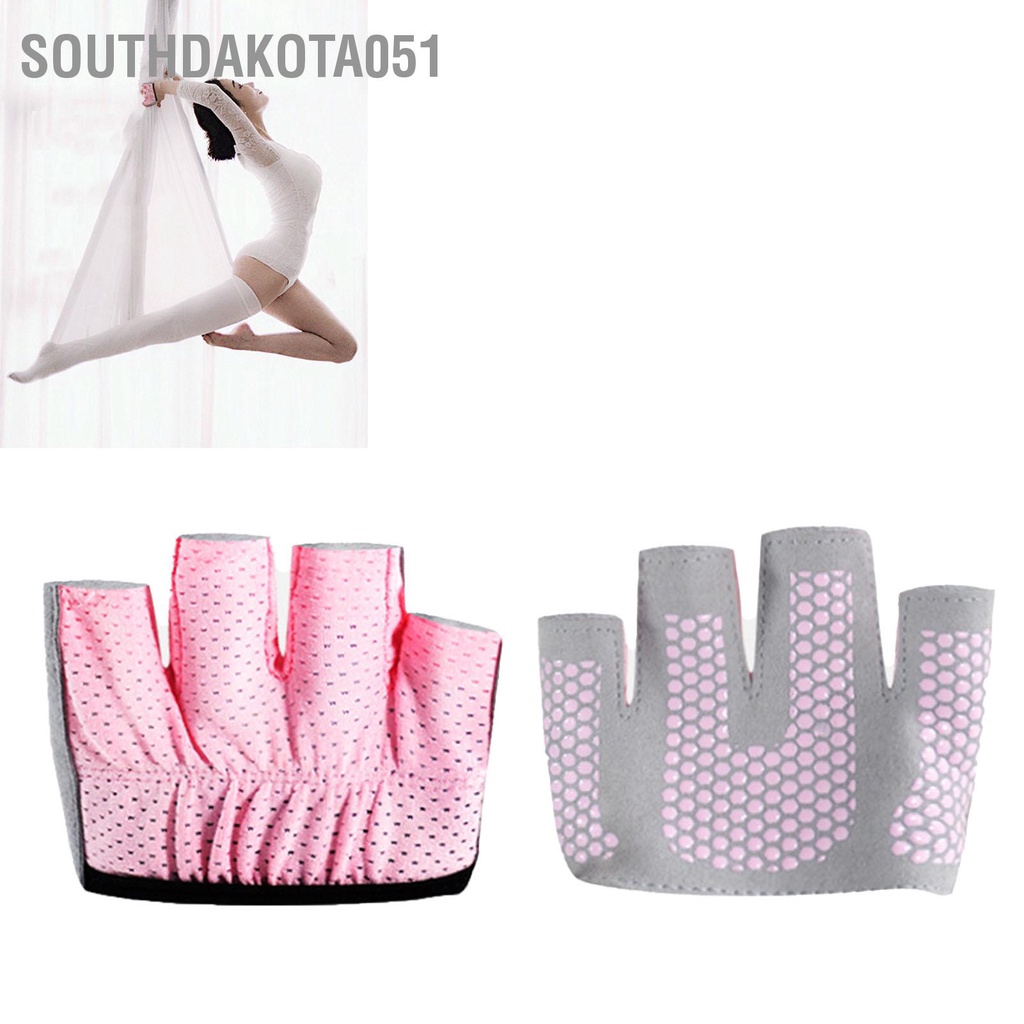 Southdakota051 Găng tay Micro Yoga Pilates cho nữ Chống trượt 4 ngón nửa tối giản để tập luyện thể hình