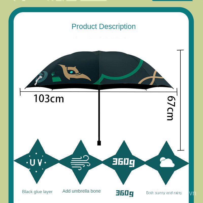 ★Genshin Impact★Dù Che Mưa Nắng Hai Chiều Bằng Vinyl 3-fold Dòng Alhaitham