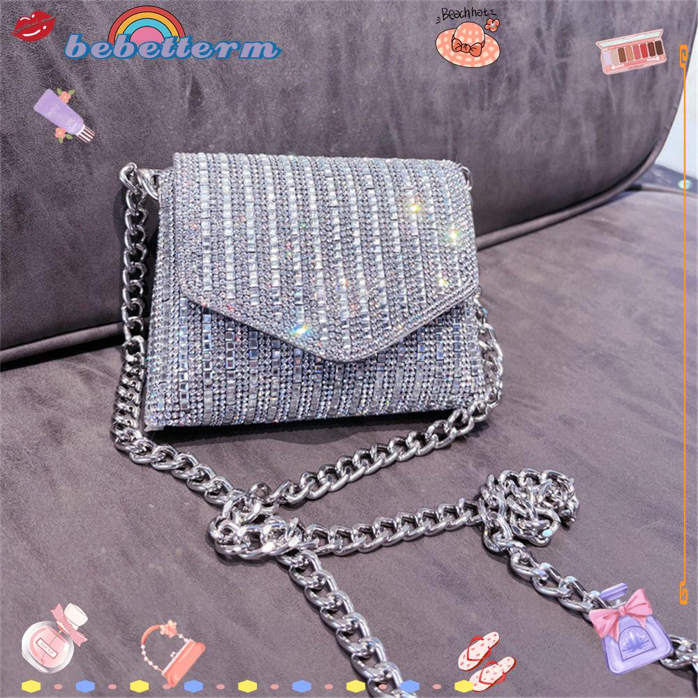 BEBETTERM Túi Xách Đính Đá Thời Trang Dành Cho Nữ
