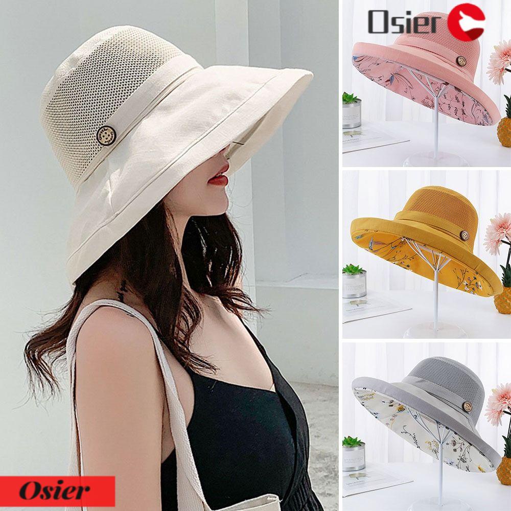 OSIER1 Nón Tai Bèo Panama Vành Rộng Thoáng Khí Gấp Gọn Thời Trang Nữ
