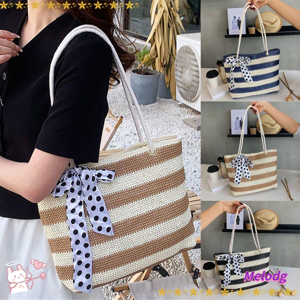 MELODG Túi Xách Đan Cói Cỡ Lớn Thời Trang Mùa Hè Cho Nữ