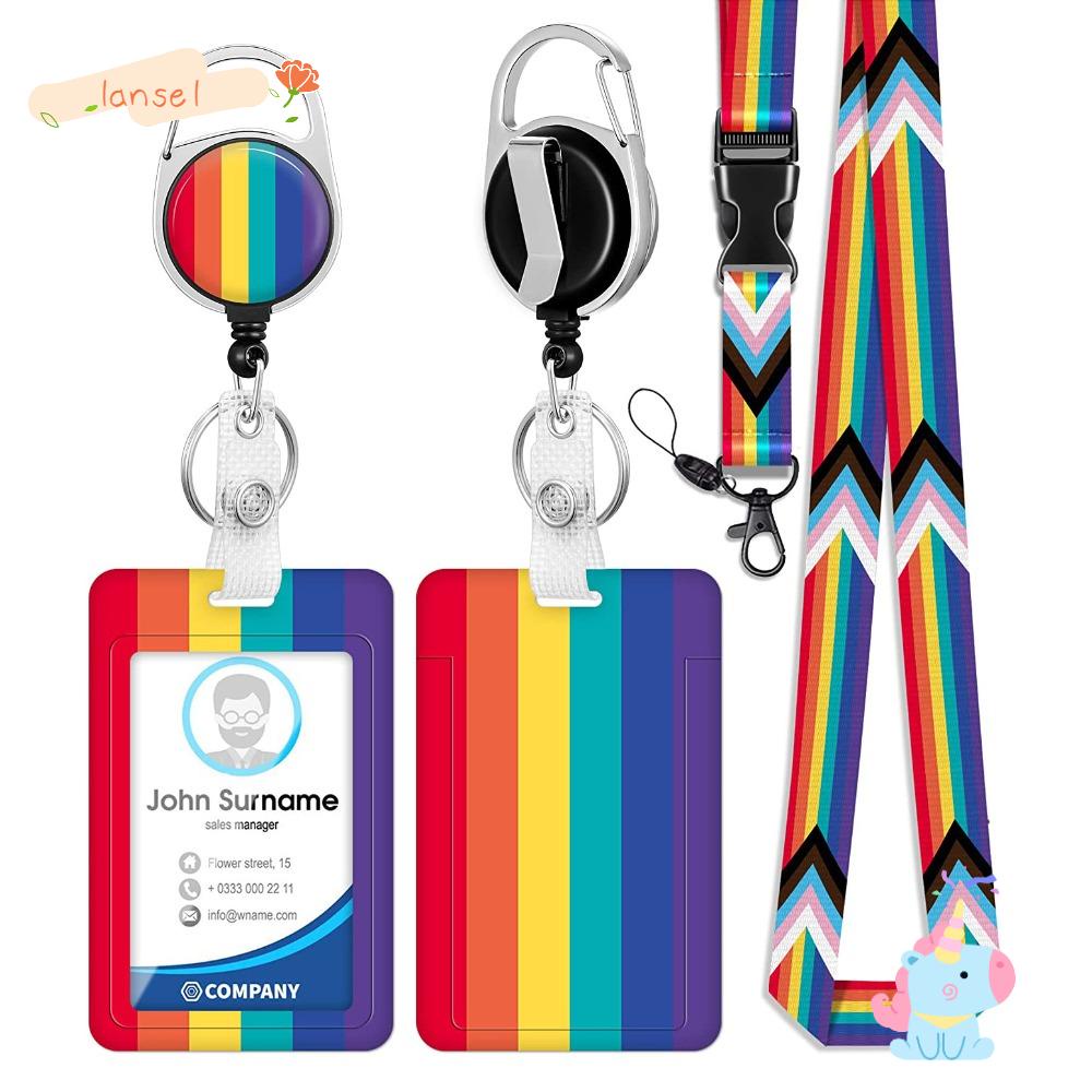 Kẹp Giữ Thẻ ID / Tên Bác Sĩ Màu Cầu Vồng Có Thể Thu Gọn Tiện Dụng