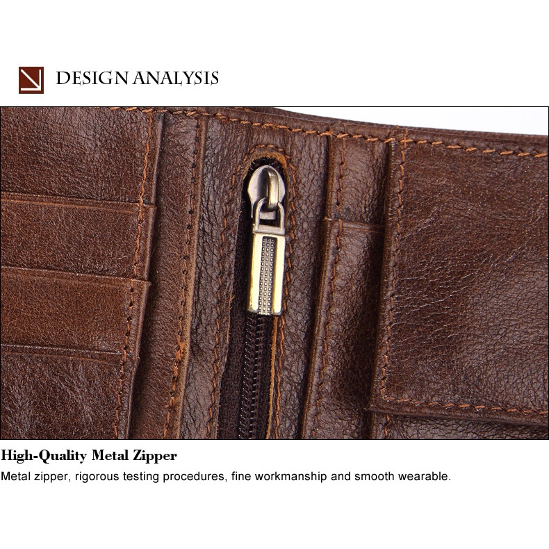 Ví Da Bò Thật Dáng Ngắn Thời Trang Cho Nam