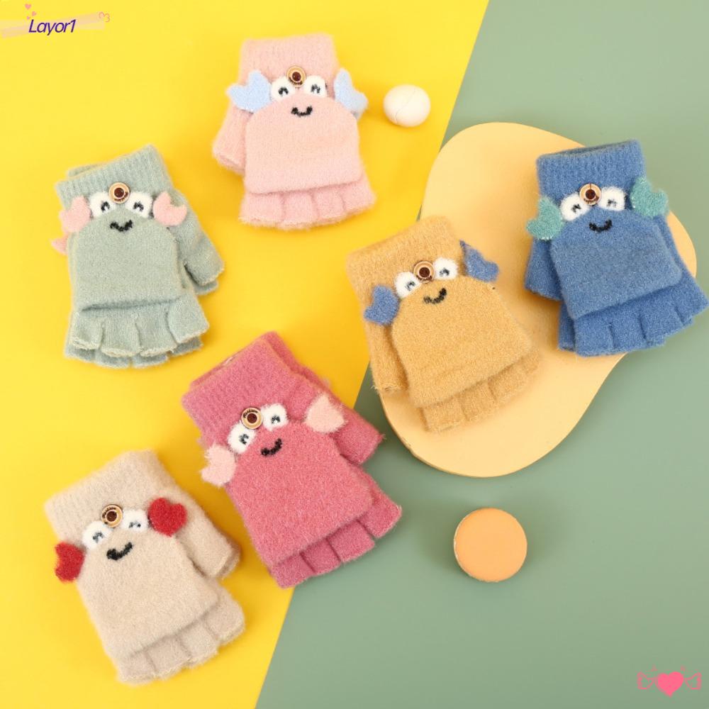 LAYOR1 Găng Tay Nửa Ngón Giữ Ấm Chống Lạnh Ốp