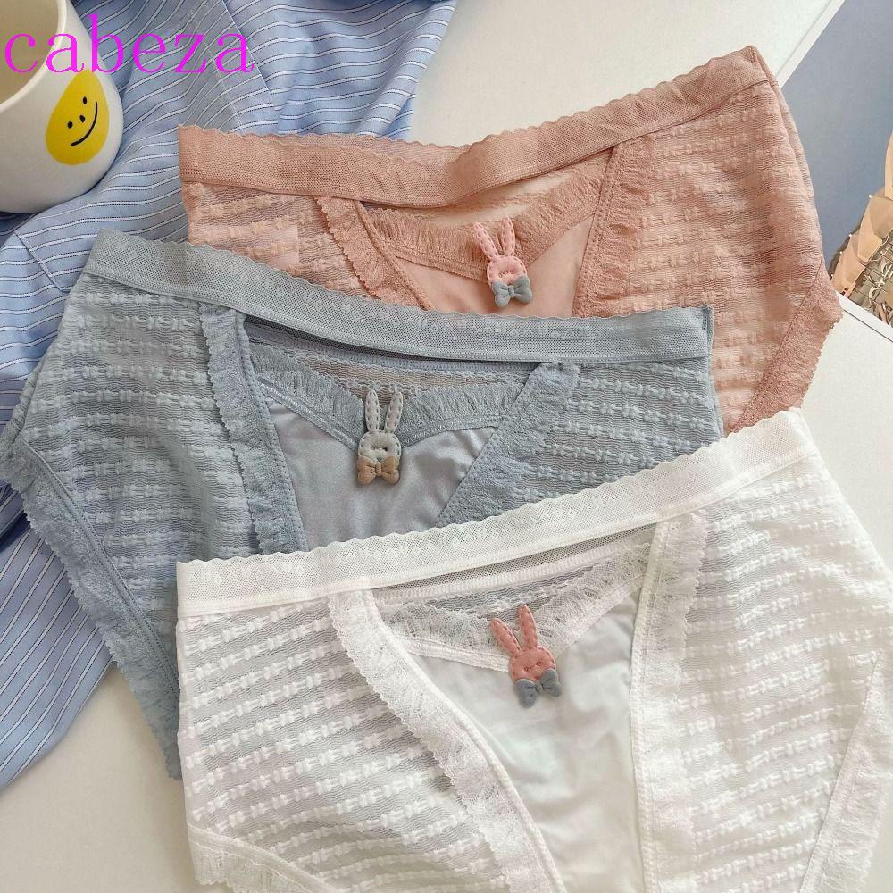 Quần Lót Cotton Phối Ren Lưới Họa Tiết Kẻ Sọc Thời Trang Cho Nữ