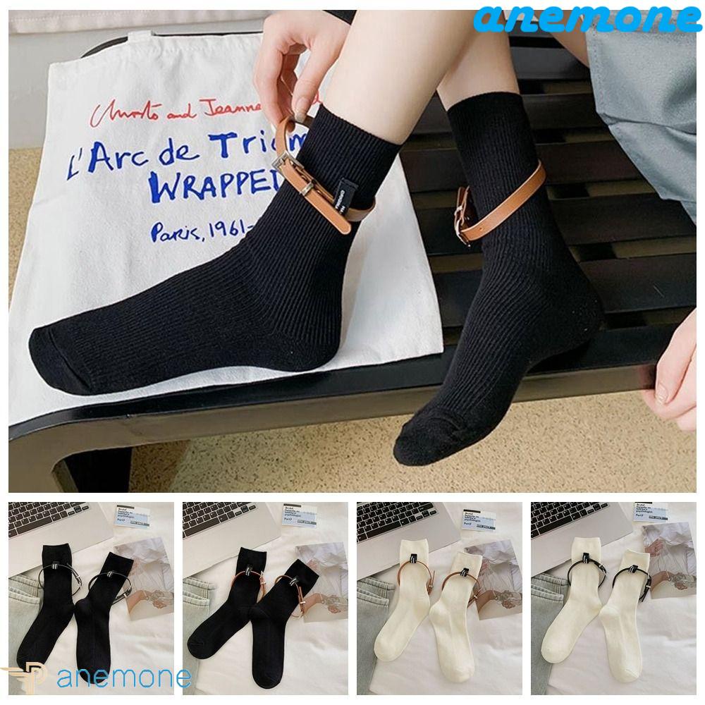 Vớ Cotton Cổ Vừa Thấm Hút Mồ Hôi Phong Cách Hàn Quốc Cho Nữ