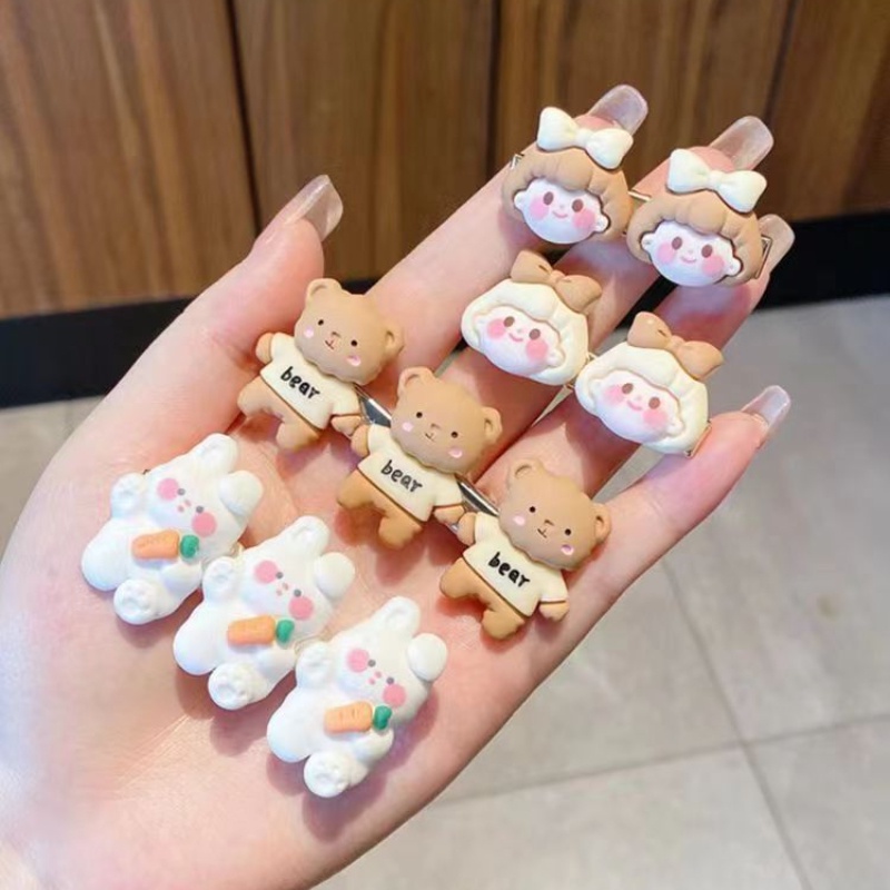 Kẹp Tóc Mái Mỏ Vịt Hình Gấu Dễ Thương Cho Bé Gái