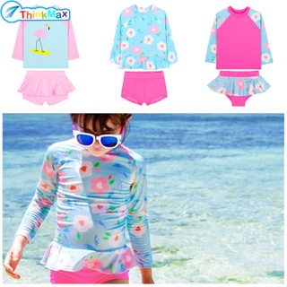 Thinkmax Bộ Đồ Bơi 2 Mảnh Áo Tay Dài + Chân Váy Dành Cho Bé Gái 3-9 Tuổi