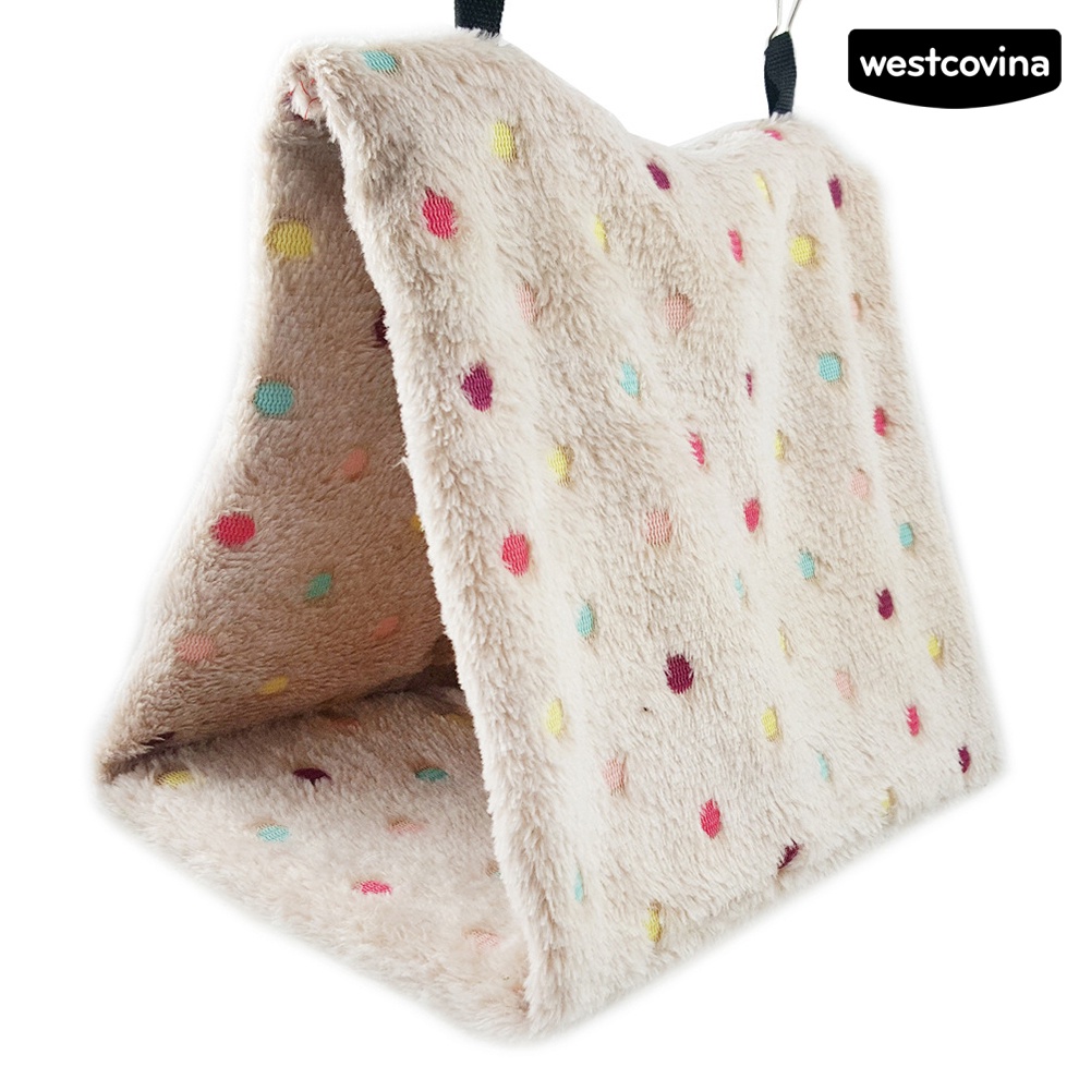 [WST]♞Võng Treo Vải Lông Mềm Ấm Áp Họa Tiết Chấm Bi Cho Chim Vẹt