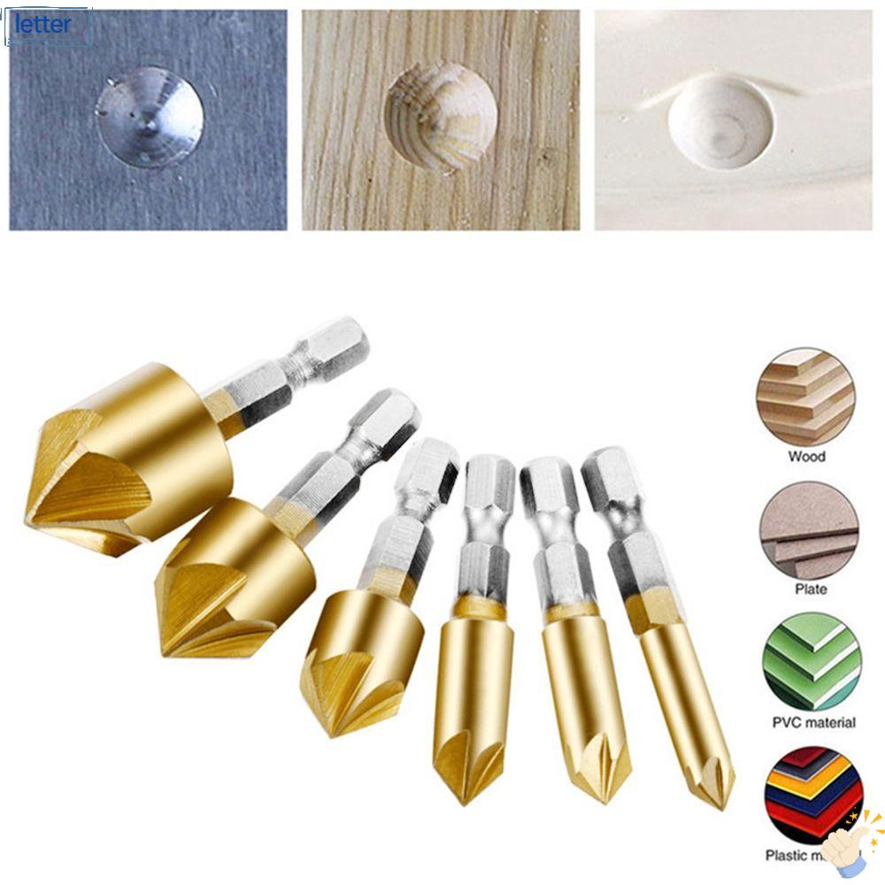 LET Mũi Khoan Cầm Tay 5 Rãnh Xoắn 6mm-19mm 90 Độ Đa Năng Tiện Lợi Dành Cho Khoan Gỗ