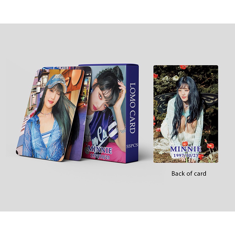I-DLE Minnie LOMO Card Set 55 Tấm Thẻ Ảnh Hình Nhóm Nhạc KPOP