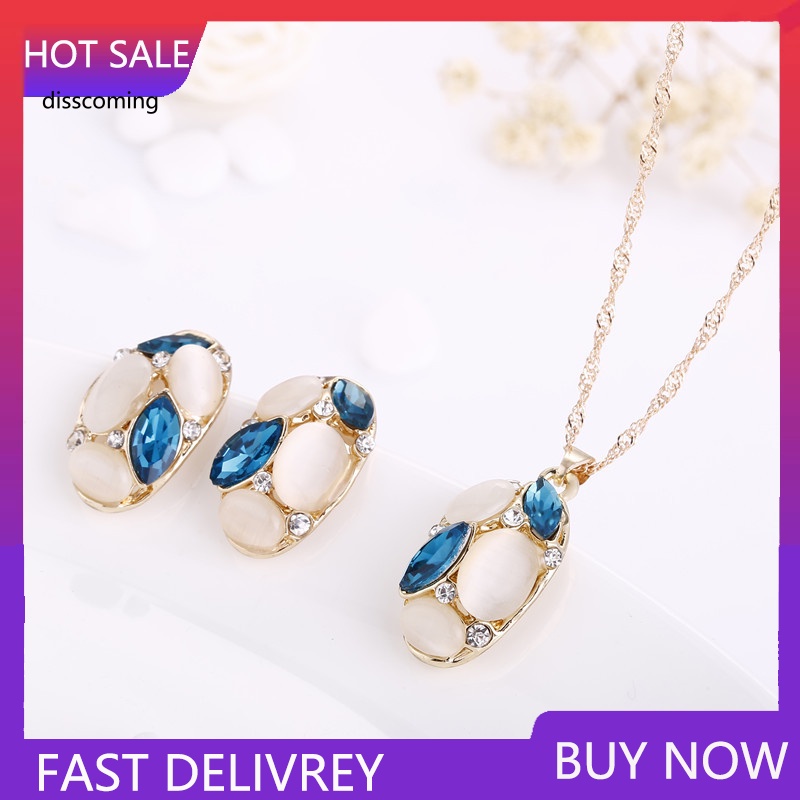 Áo Khoác SL SL Kiểu Dáng Trẻ Trung Năng Động| Bộ Trang Sức Gồm Vòng cổ / Bông Tai Đính Đá Opal Hình Oval