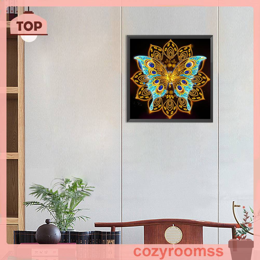 Bộ Tranh Đính Đá 5D Họa Tiết Bươm Bướm Độc Đáo DIY Dùng Trang Trí Nhà Cửa