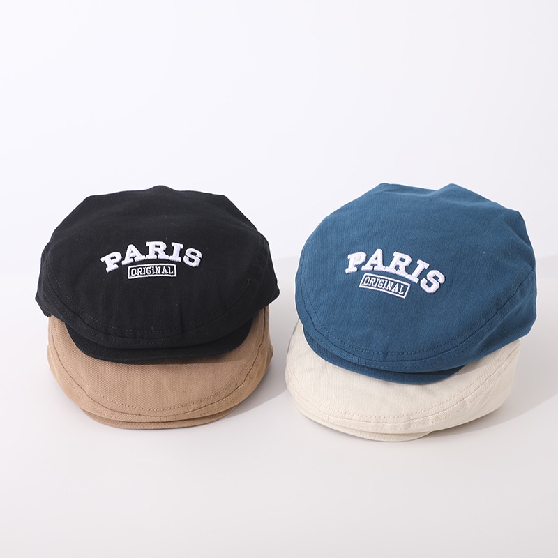 Mũ Beret Thêu Chữ PARIS Phong Cách Hip Hop Hàn Quốc Thời Trang Cho Bé