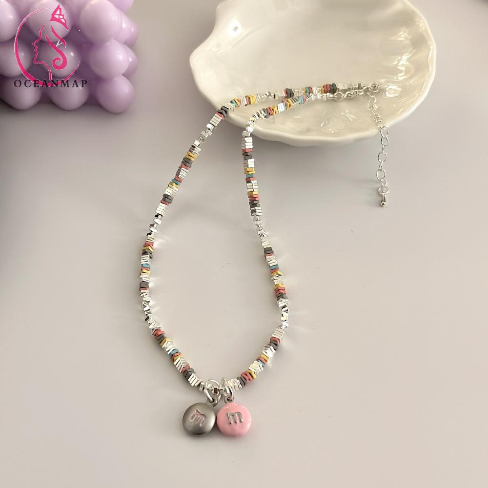 Vòng Tay Chuỗi Hạt Bằng Thép Titan Nhiều Màu Phong Cách Hàn Quốc Ngọt Ngào Cho Nữ