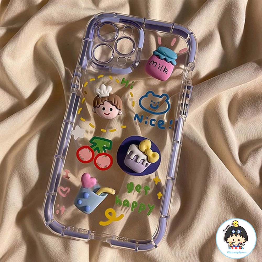 Ốp Điện Thoại TPU Mềm Chống Trượt Chống Rơi Họa Tiết Hoạt Hình Graffiti Cho IPhone 14 11 13 12 Pro Max 8 7 Plus X