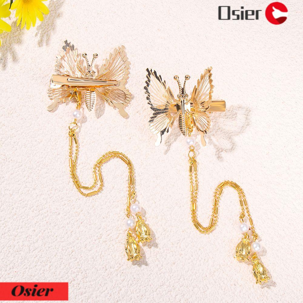OSIER1 Kẹp Tóc Kim Loại Hình Bươm Bướm