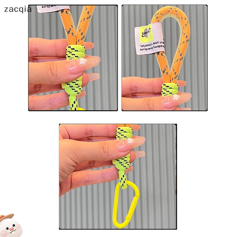 [zacqia] Dây Đeo Điện Thoại Dạng Lưới Màu Huỳnh Quang Cho Túi Xách / Móc Khóa