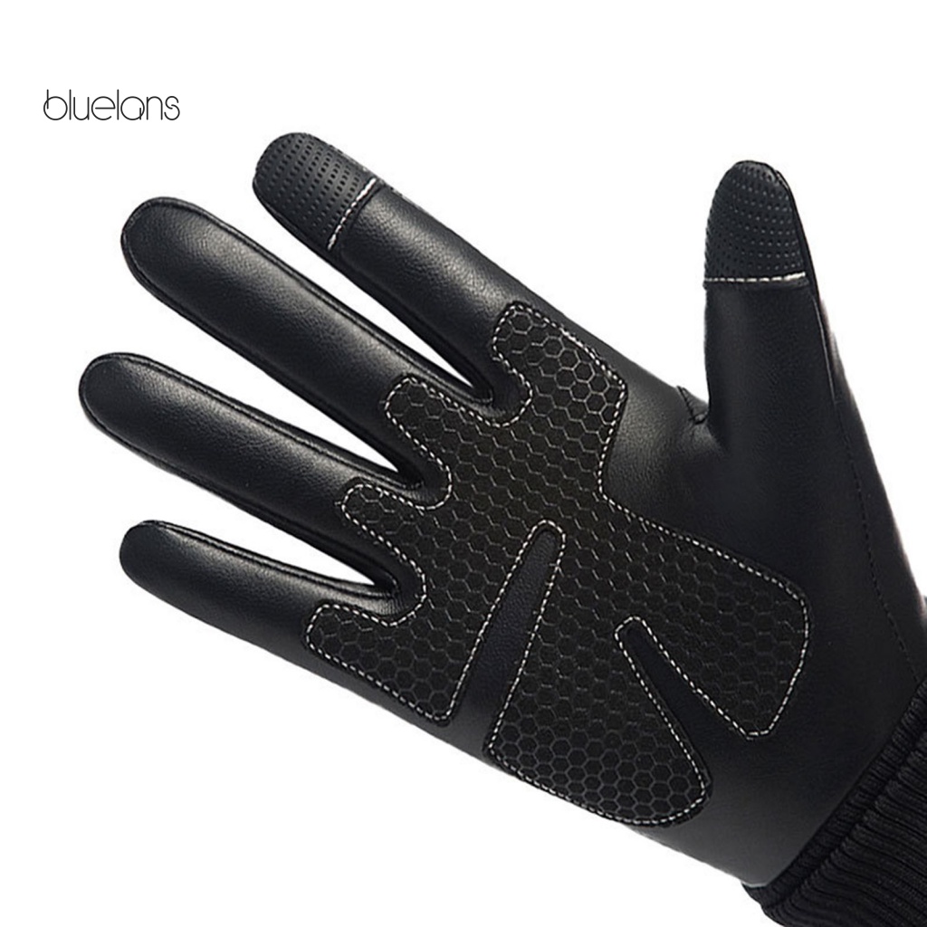 1 Đôi Găng Tay Da Giả 2 Ngón Chống Gió Chống Nước Dày Dặn Giữ Ấm Mùa Đông Cho Nam Nữ