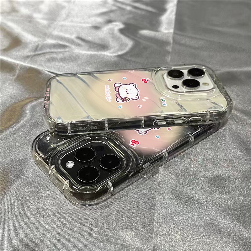Ốp Điện Thoại Mềm Trong Suốt In Hình Gấu Màu Gradient Cho Iphone 14Promax 1312 / 11 7 / 8plus xr