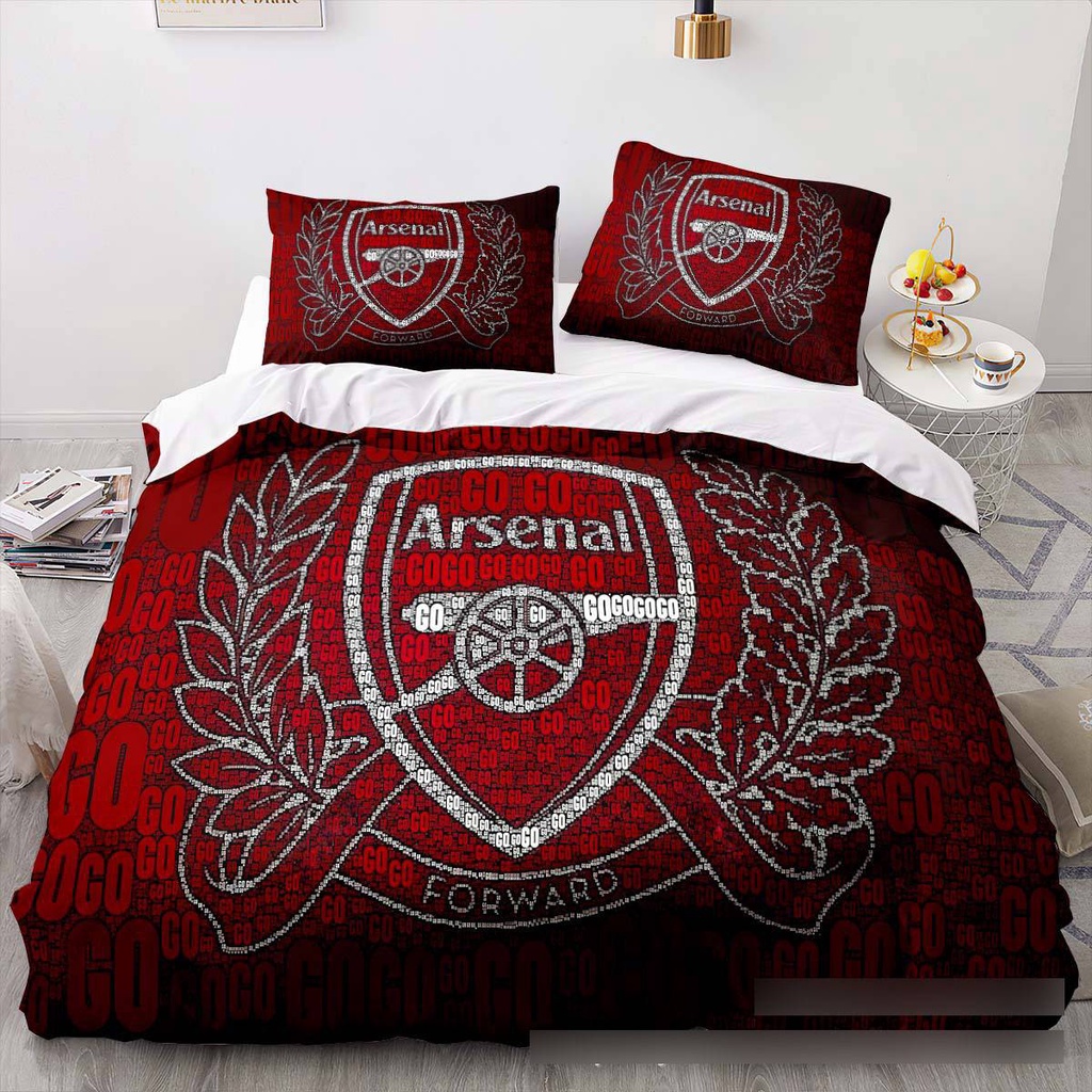Bộ Chăn Ga Và Vỏ Gối 3 Trong 1 Giặt Được 2 Trong 1 Cho Giường Ký Túc Xá YB2 Arsenal