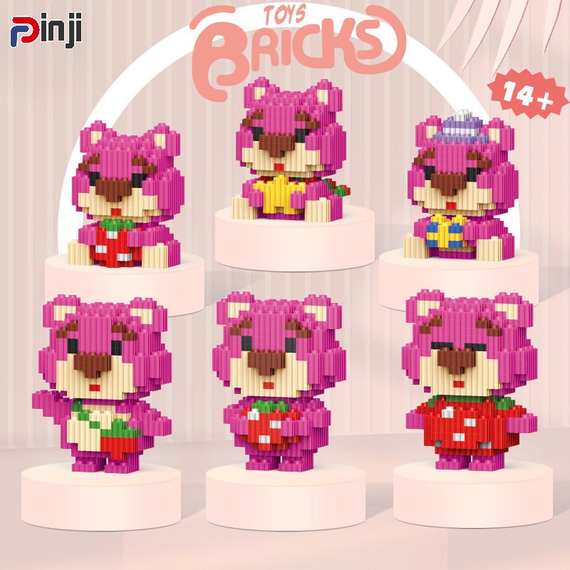 Bộ Đồ Chơi Lắp Ráp Hình Gấu Và Dâu Tây Giáo Dục Cho Bé DIY